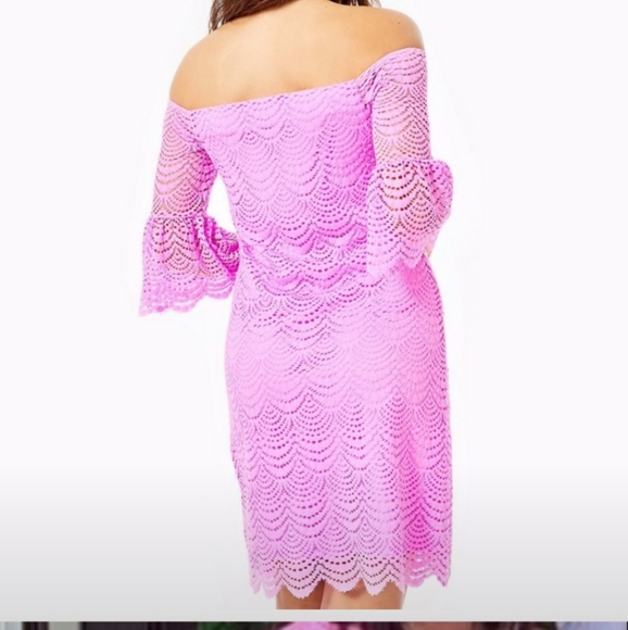 Lily Pulitzer Off Shoulder Scallop Lace Lexa Dress - Picture 8 of 8